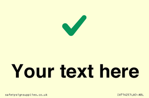 Custom plain background, green tick sign